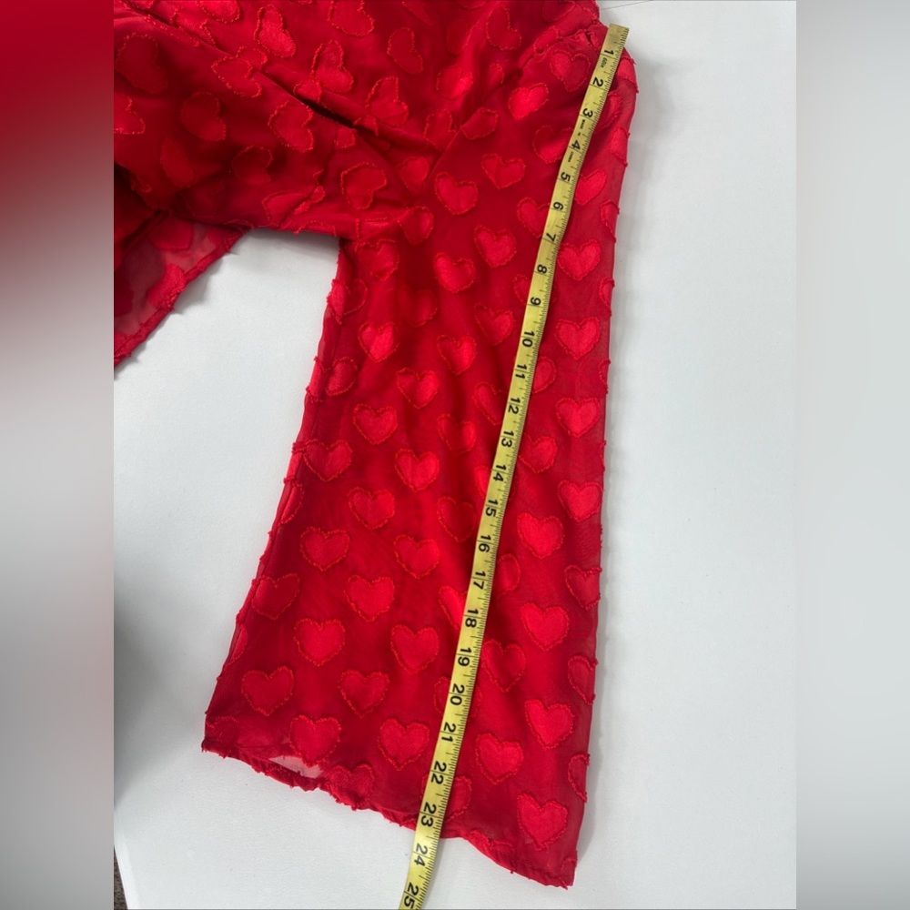 NEW Cato Red Sheer Embroidered Hearts Lace Tunic Top Sz 14/16W St Valentines Day - Picture 13 of 13